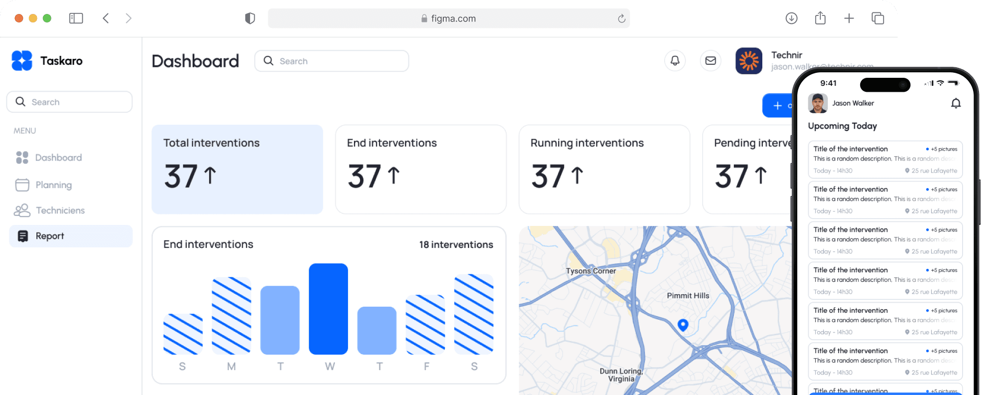 User interface of taskaro